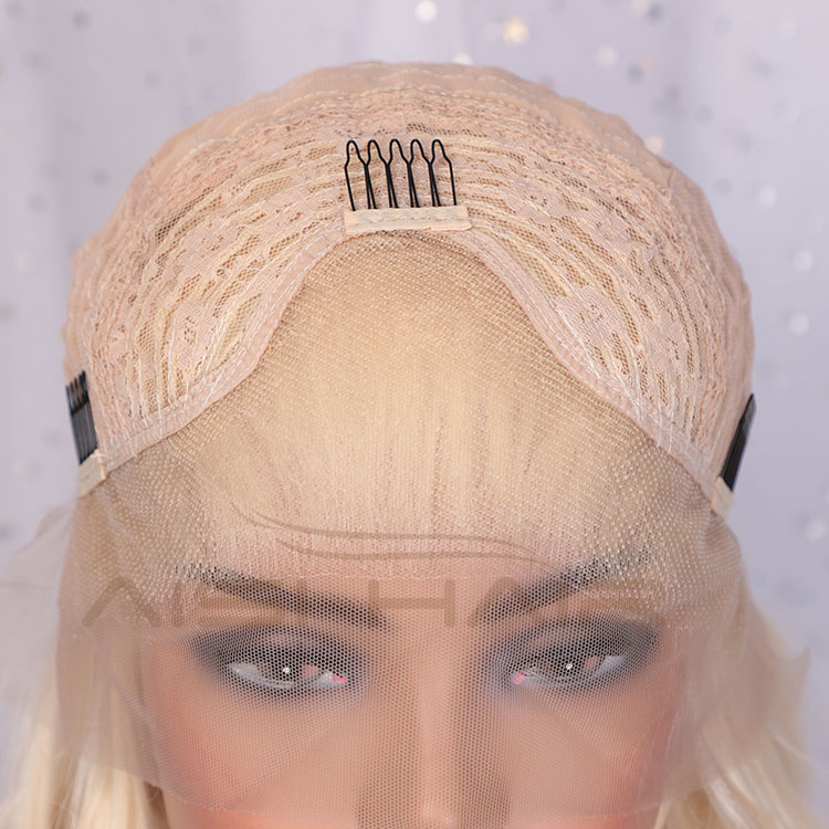Aisi Hair 16 Inch Medium Long Body Wave Blonde Wig Long Wavy Swiss Lace Wig Synthetic Lace Frontal Hair Wigs For Black Women