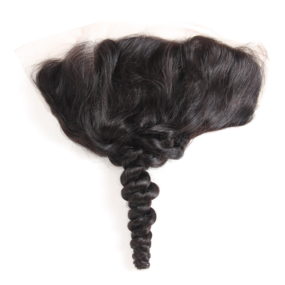 13X4 Indian Virgin Hair Double Loose Lace Frontals With Baby Hair Bleached Knots