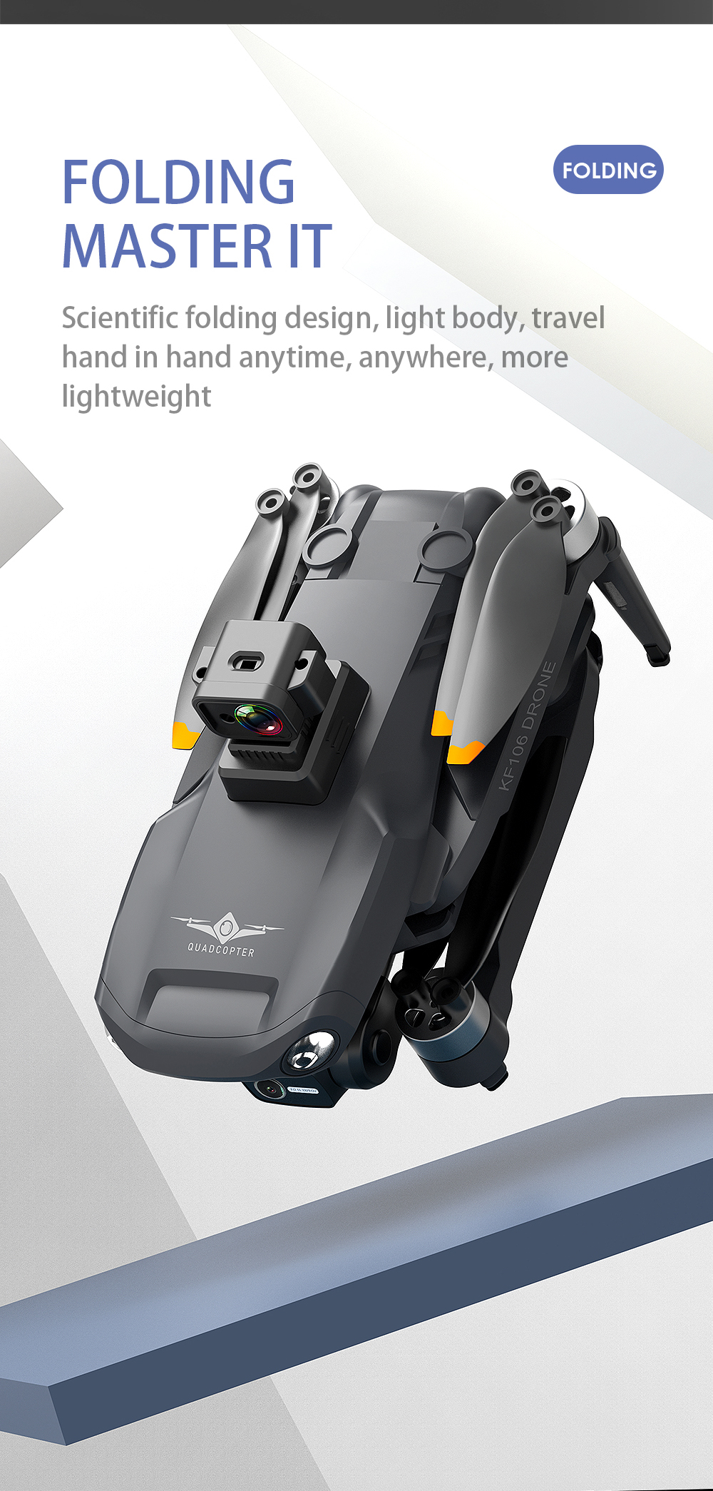 2022 New Drone KF106 MAX 6K HD Dual Camera With GPS Optical Flow Localization Remote Control Aerial Photography Folding Drones
