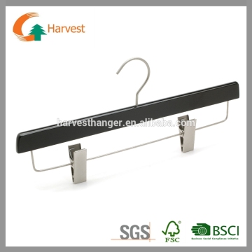 good quality walnut wooden trousers hangers with clips