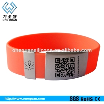 Cheap QR code silicone bracelet with company logo