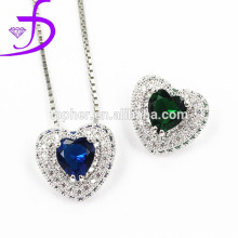 925 sterling silver jewelry wholesale 925 silver gemstone pendant rhodium platted pave setting