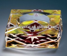 USA crystal ashtray,crystal smoking accessory with engraved logo color for bar decorations (R-1016