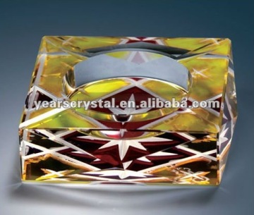 USA crystal ashtray,crystal smoking accessory with engraved logo color for bar decorations (R-1016