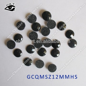 12MM Round Shape Black Color Faceted Epoxy Rhinestone Hot fix Epoxy Stone