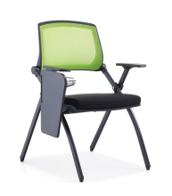 Foldable Black Training Mesh Training Chair with tablet