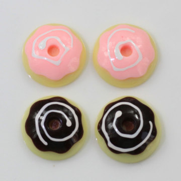 Flatback 23mm Cute Round Cookies Dessert Shaped Resin Beads Slime For DIY Kids Παιχνίδια Παιχνίδια Στολίδια Δωμάτια