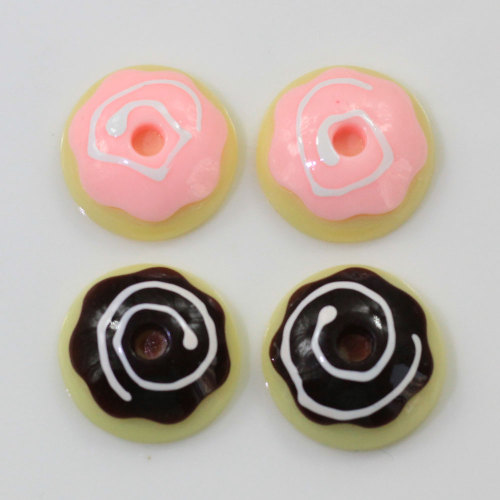 Flatback 23mm Cute Round Cookies Dessert Shaped Resin Beads Slime For DIY Kids Toy Items Room Ornaments Charms