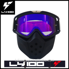 Motorcycle goggle with detachable face mask