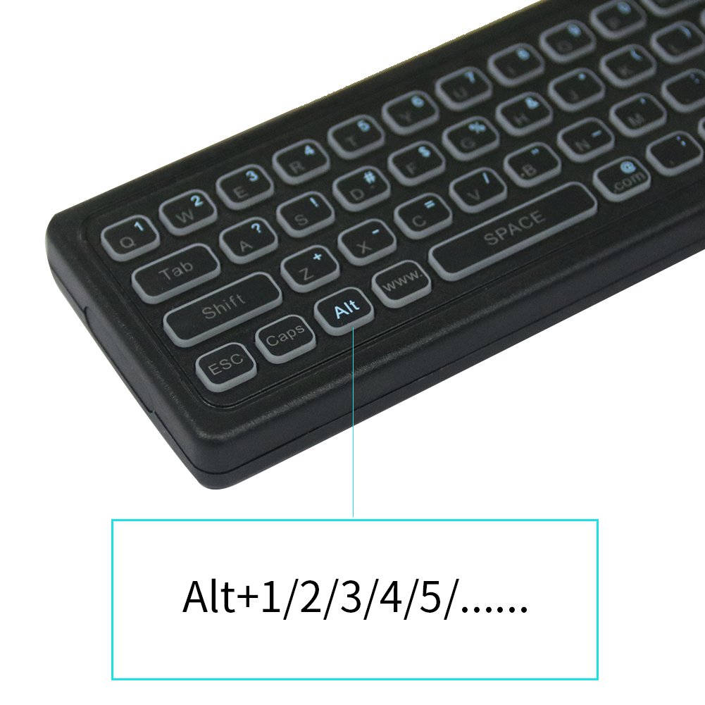 Mini Wireless Keyboard/Air Remote Control/Mouse/Touchpad with Colorful Backlit for Windows Mini PC Stick