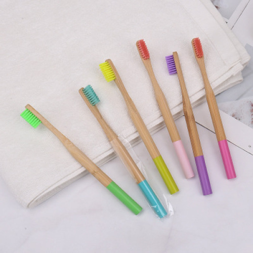 Круглая ручка для взрослых Travel Natural Натуральная бамбуковая зубная щетка