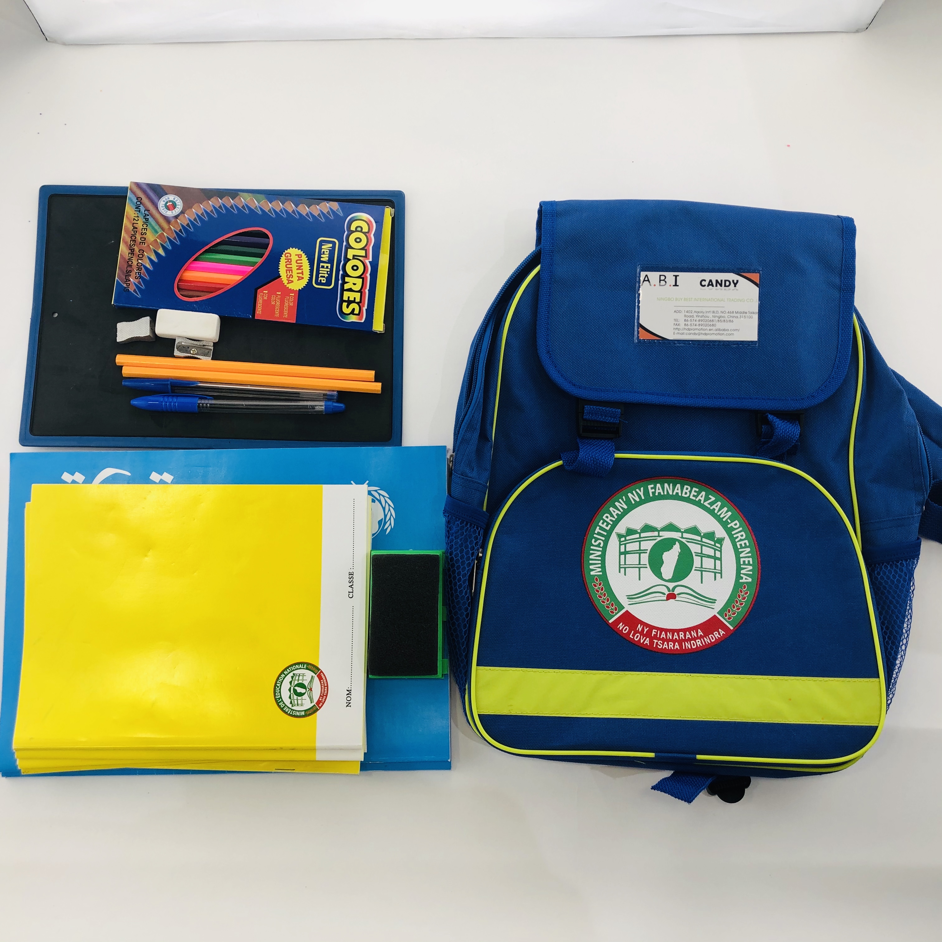 Top Quality  Cheap Back To School  Bag Stationery School Backpack Set Kit