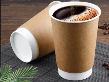 12oz Disposable Kraft Paper Cups with Lids