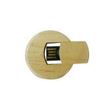 Round Wood USB Disk with Custom Logo