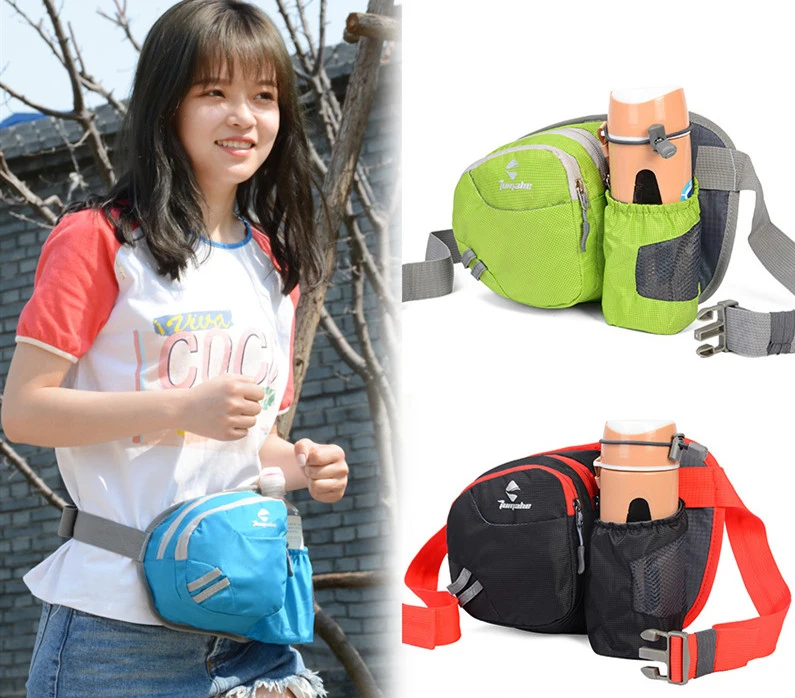 Multi-Functional Water Resistant Waist Bag Pouch Hiking Climbing Outdoor Bumbag Waist Pack with Water Bottle Pocket Holder