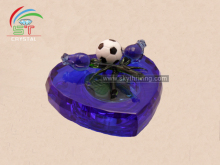 blue crystal heart shape musical box