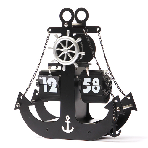 Silent movement Metal Anchor Flip clock