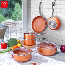 High Quality Copper Nonstick amc Cookware set