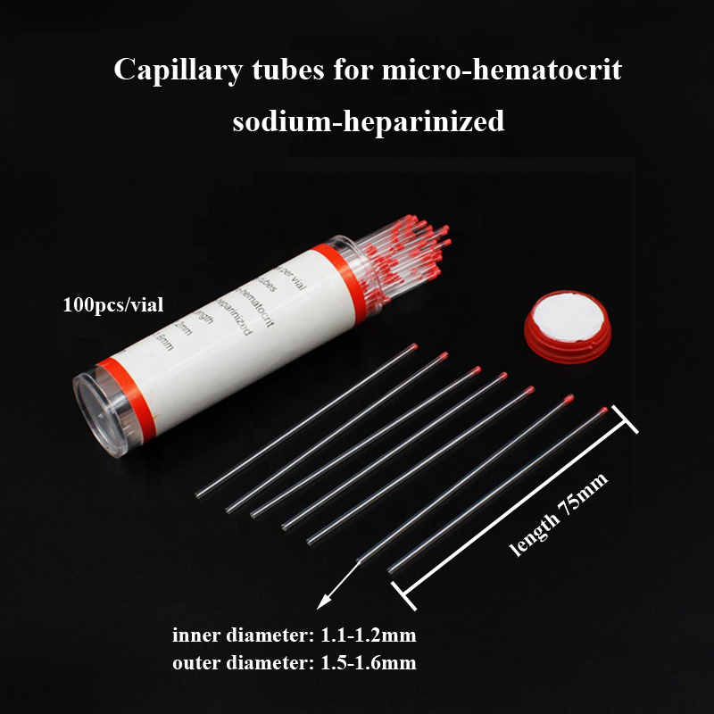 Medical hematocrit capillary tube for blood