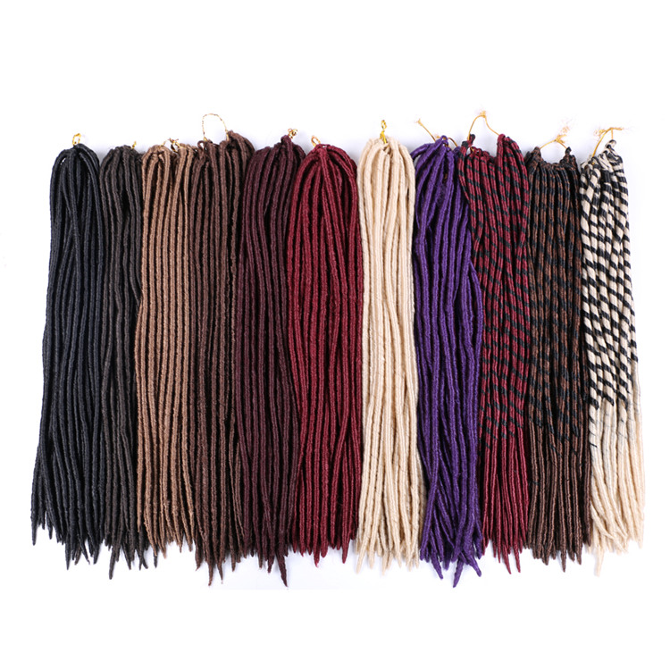 Pre loop Ringlet Faux Locs Crochet Soft Dreadlock Straight Synthetic Hair Extension 18inch Wholesale