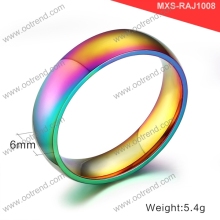 Colorful plated rainbow health stainless steel rainbow rings