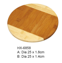 Round Bamboo 2-tone Chopping Block Pizza Board