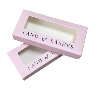 Personal Printing Pink Eyelash Packaging Box with Window