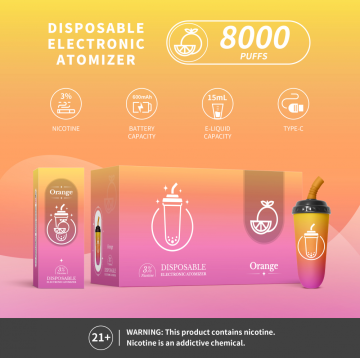 Hot Selling Orange Flavored 8000 Puffs Disposable