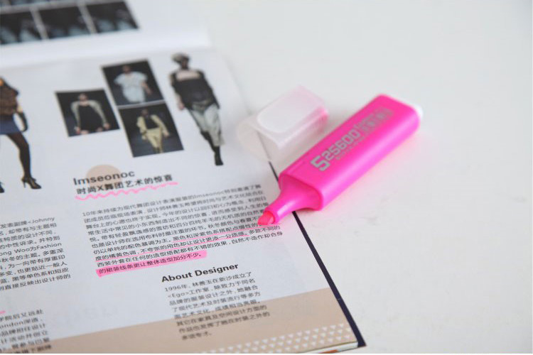 Comix New Arrival 3 Sides Writing Multi Colored Highlighter Pen