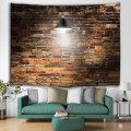 Vintage Light Brick Wandteppich Industrial Style Tapisserie Wandbehang Polyester 3D Print Tapisserie für Wohnzimmer Schlafzimmer Home