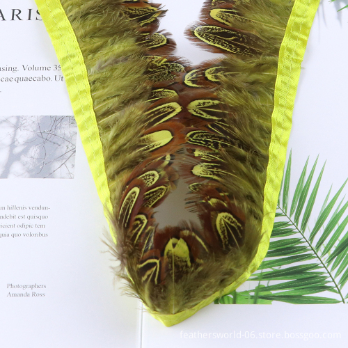 Colorful Chicken and Pheasant Feather Fringe Trim for Crafting, DIY Costumes, and Sewing Projects