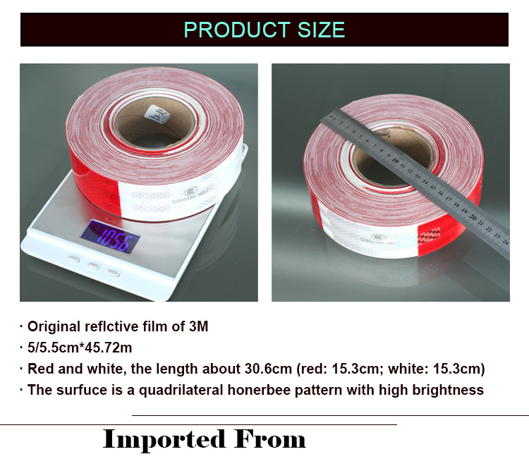 Car Adhesive 3M Clear Reflective Warning Tape Sticker Material for Roadway Safety