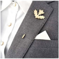 Maple Leaf Brooch Pin dengan Charms Electroplate