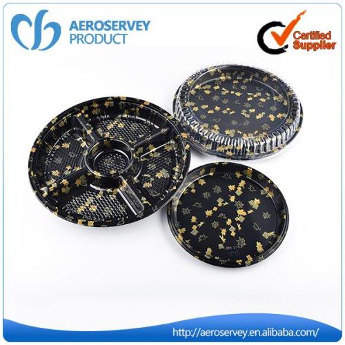 Promotional business class dinnerware plastic plate with divider for picnic