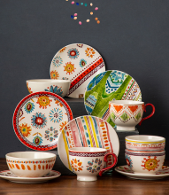 Decal ceramic fashion tableware set