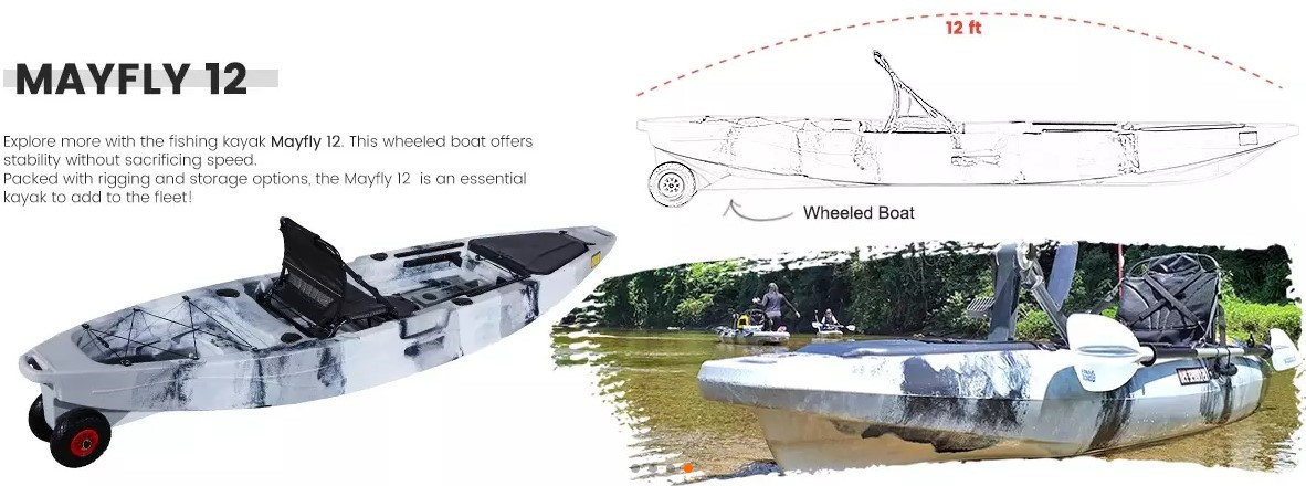 EU Popular Fishing Rowing Boat Factory Wholesale Single Sit on top Kayak with Accessories