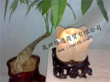 carving crystal salt candle holder