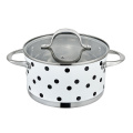 2QT soup pot with decal and glass lid