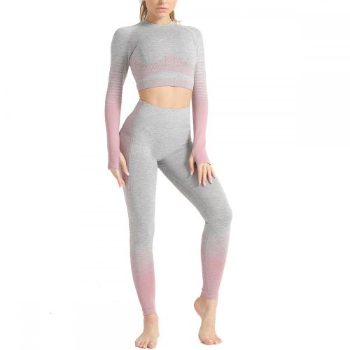 Yoga actif sans couture taille haute 2 pièces