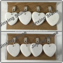 Heart Shape White Marble Tablecloth Weights Decorative Stone Table Cloth Clips