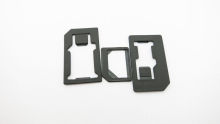 Plastic Black Iphone 5 Nano Sim Adapter , Micro To Normal Sim Adapter