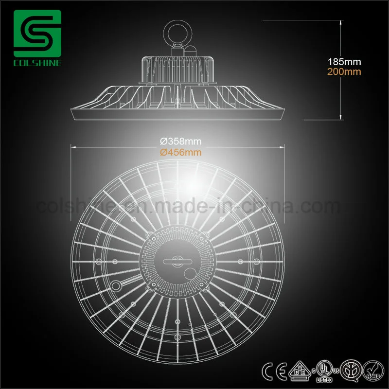 IP65 200W 120lm/W LED High Bay Fixture UFO Light