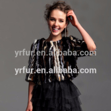 YR388 Scrap Combined Mink Fur Jackets/New Women Colorful Fur Jackets