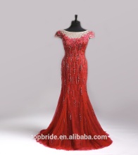 L505 Real Sexy Red Heay Beaded Evening Dresses