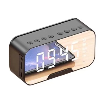 Mini bluetooth speaker with clock alarm FM