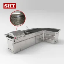 Chicken BBQ L Shape Garden Kitchen Grill Outdoor Barbecue Grill with Bar