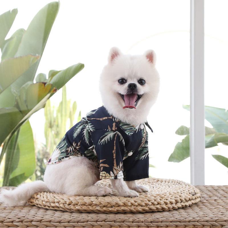 Wholesale  Dog Hawaiian Shirts Style Cotton and Linen Pet Big Dog Clothes Shirt Cat Shirt 5xl Grande