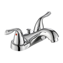 FUAO Brass Bathroom double Handles Basin Faucet
