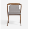 Chaises de loisirs ergonomiques modernes en bois avec assise en tissu