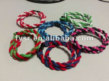 Fashion sport titanium and germanium necklace/nylon rope necklace